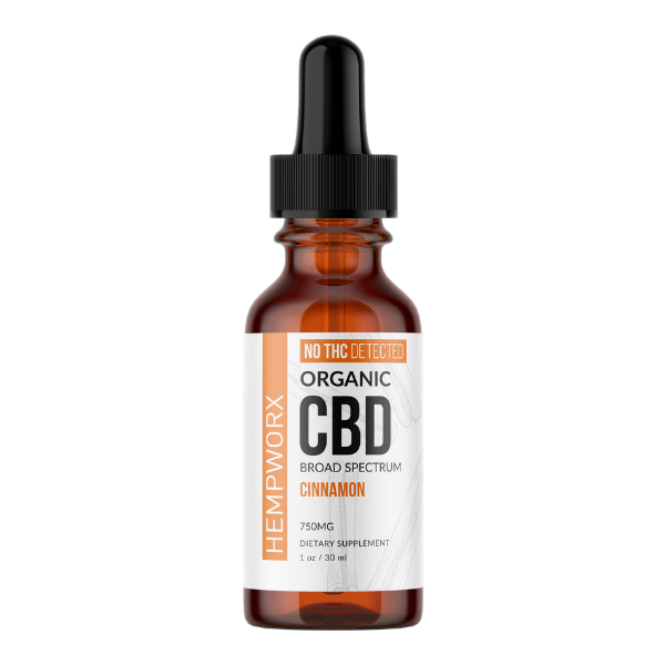 HempWorx 750 CBD Oil Broad Spectrum Cinnamon THC Free