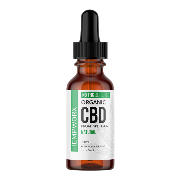 HempWorx 750 CBD Oil Broad Spectrum Natural THC Free
