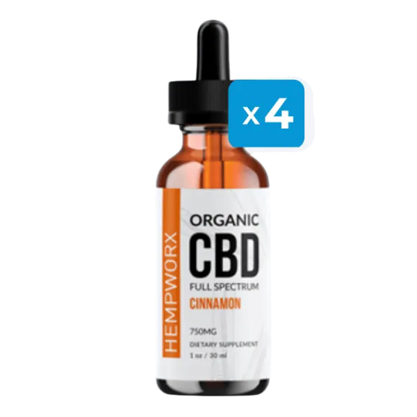 HempWorx Full Spectrum Cinnamon CBD Oil 4-Pack