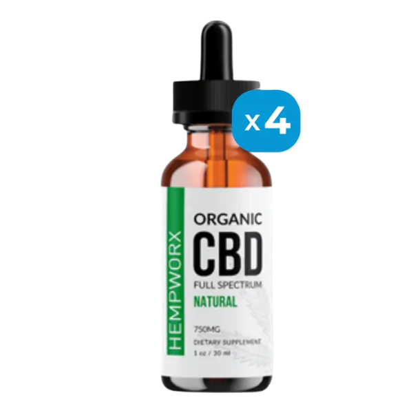 HempWorx Full Spectrum Natural CBD Oil 4-Pack