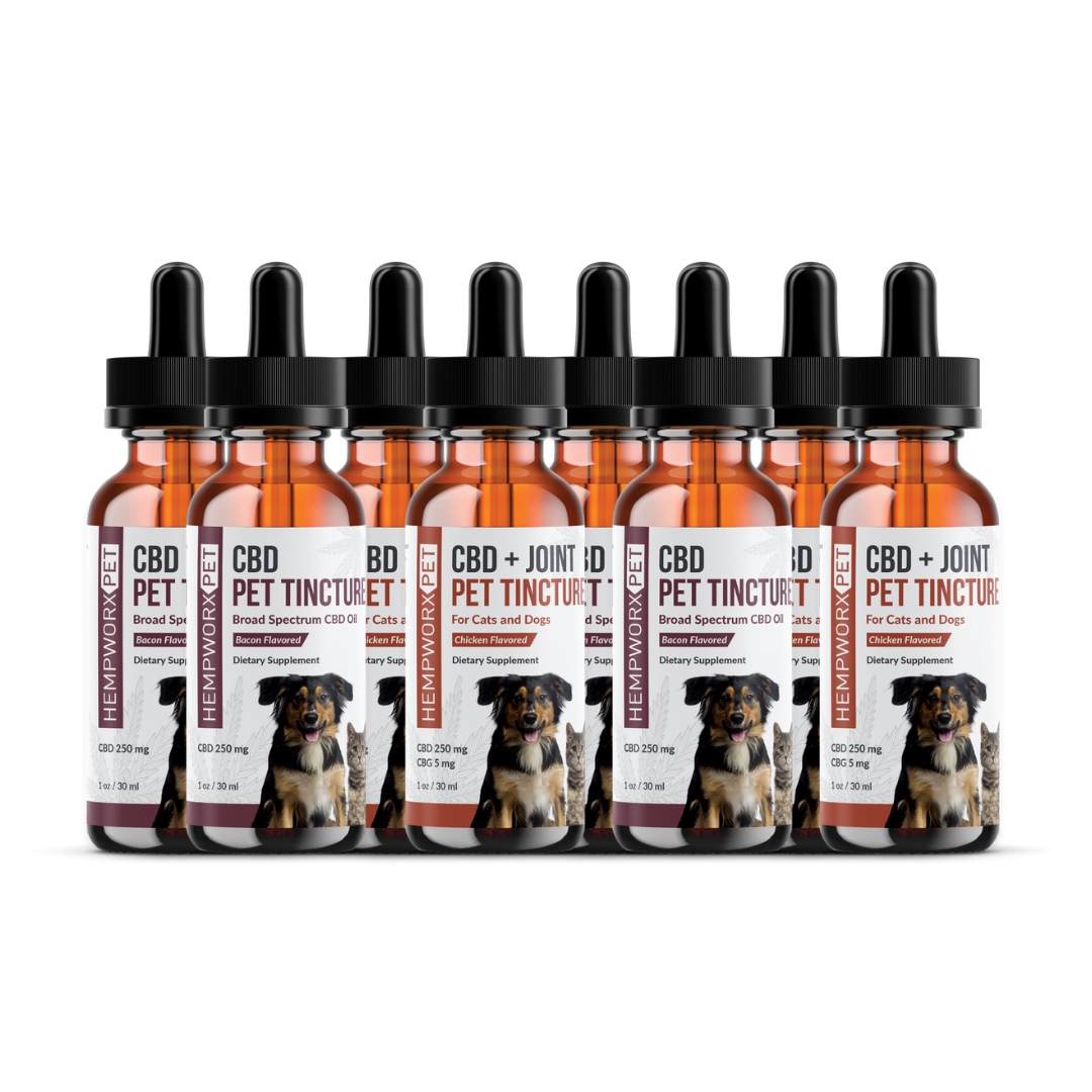 HempWorx CBD Pet Oil 8-Pack – Broad Spectrum Bundle for Dogs & Cats