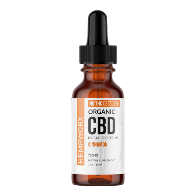 HempWorx Broad Spectrum CBD Oil – Organic Cinnamon 750mg (THC-Free)