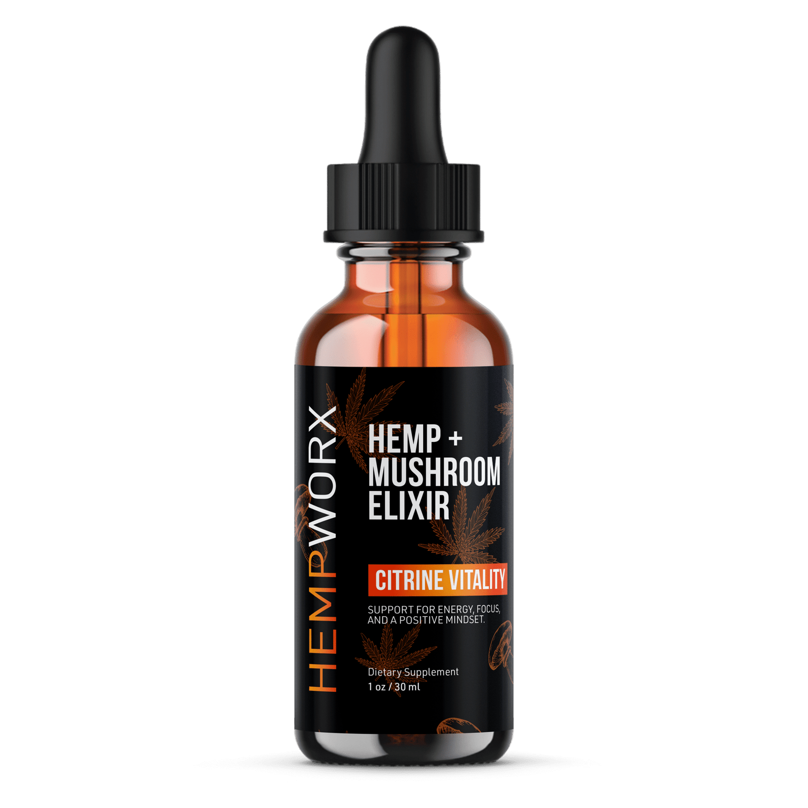 HempWorx Hemp + Mushroom Elixir - Citrine Vitality