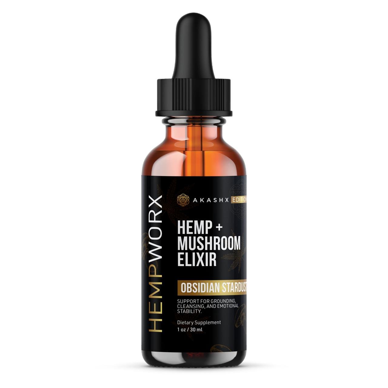 HempWorx Mushroom Elixir for Grounding & Emotional (Obsidian Stardust)