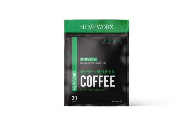 HempWorx CBD Coffee – Bold Roast with Chaga & CBD (30 Sticks)