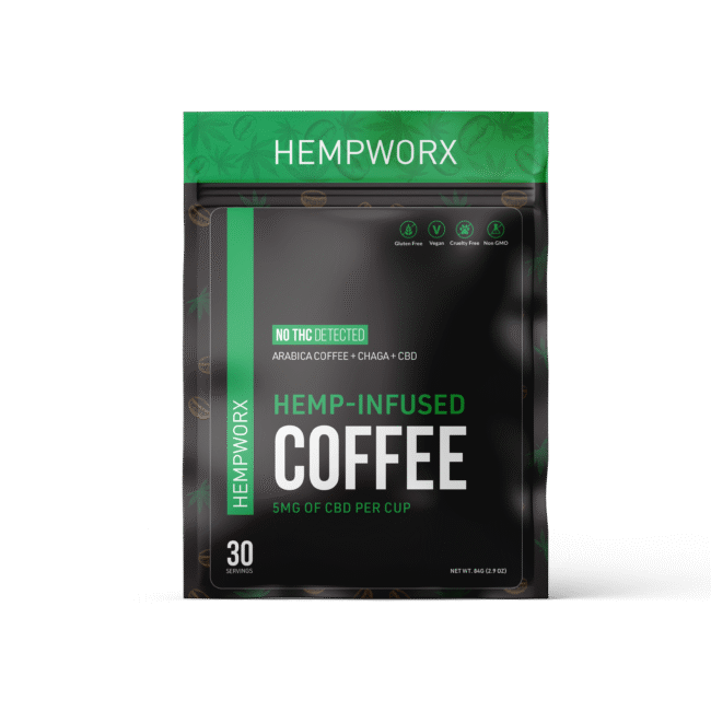 HempWorx CBD Coffee – Bold Roast with Chaga & CBD (30 Sticks)