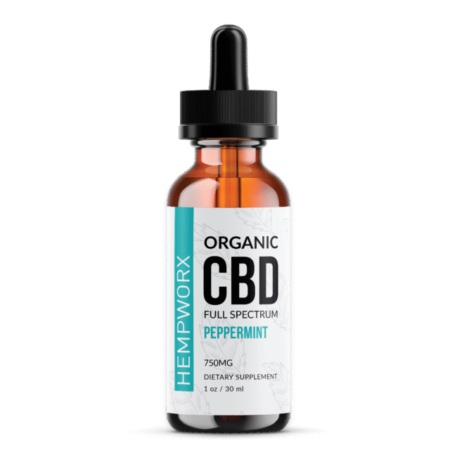 HempWorx Organic Full Spectrum CBD Oil – Peppermint Flavor (750mg)