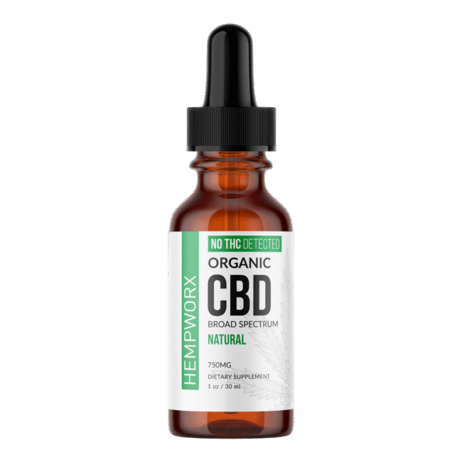 HempWorx Broad Spectrum CBD Oil – Organic Natural 750mg (THC-Free)